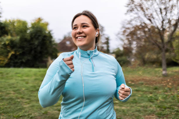 young woman running